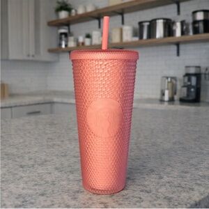 NWT Starbucks Pink Lemonade Soft Touch Studded Tumbler with Straw